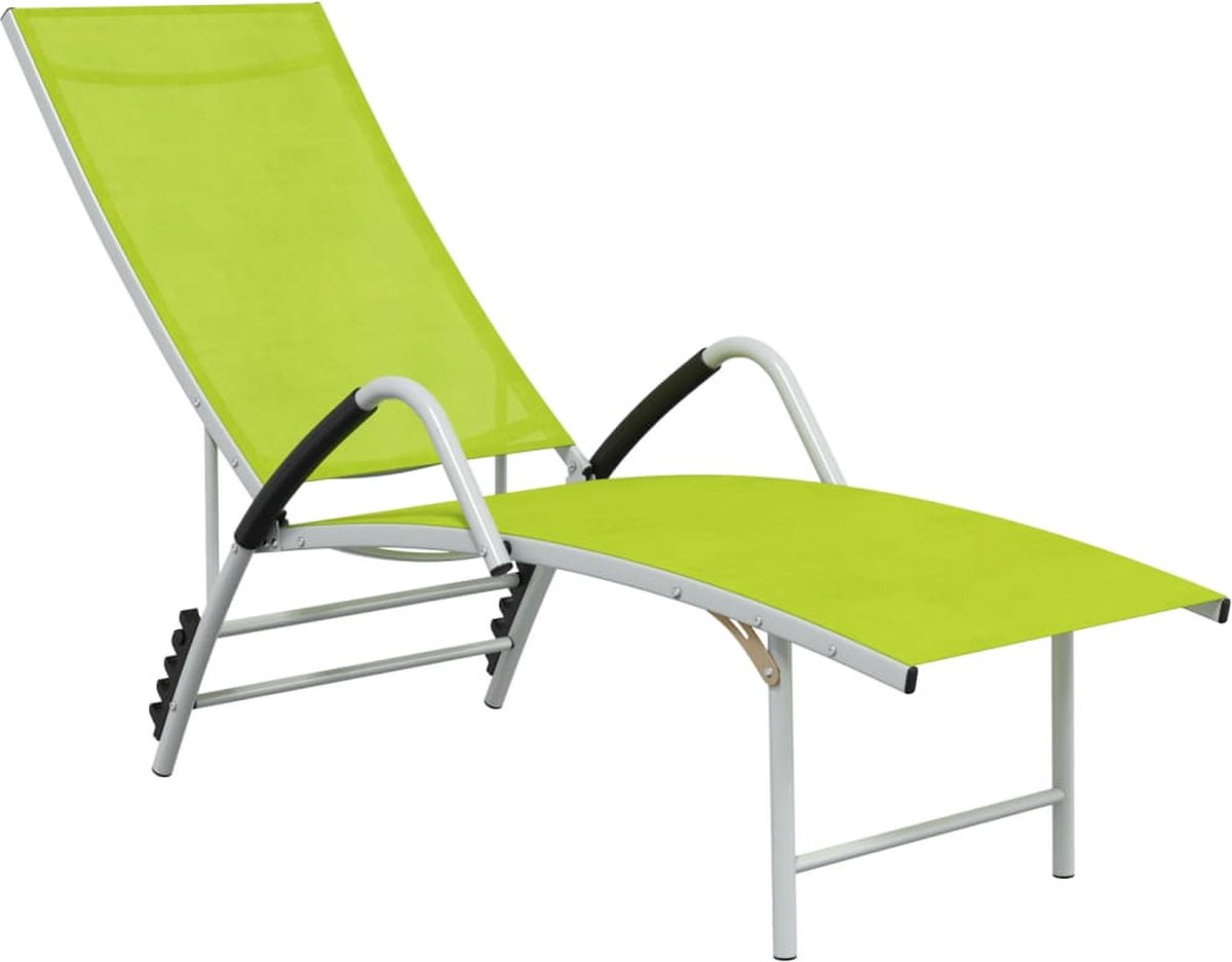 Vidaxl Ligbed Textileen En Aluminium - Groen