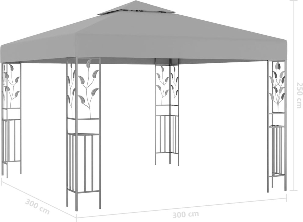 Vidaxl Prieel 3x3 M Antraciet - Grijs