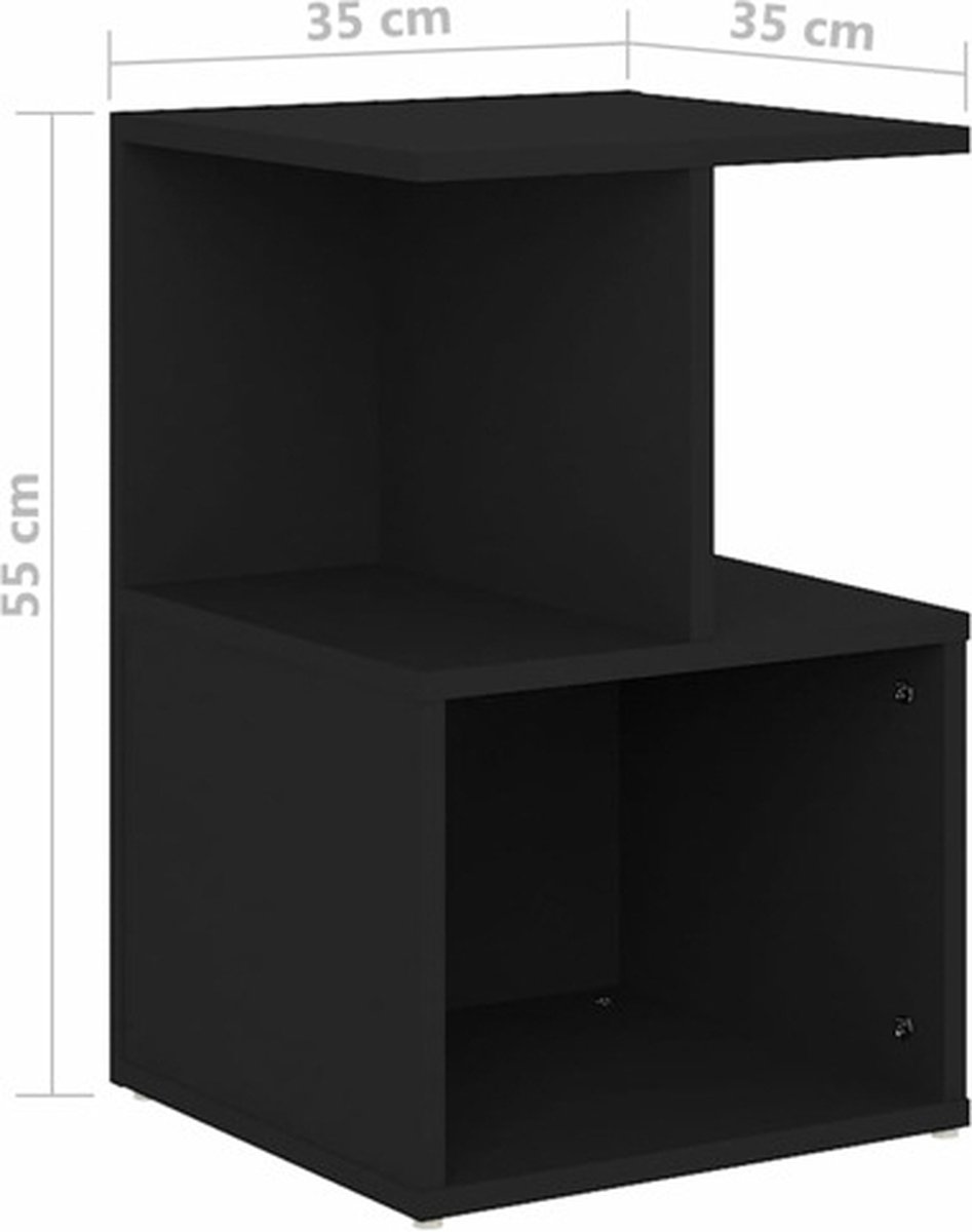 Vidaxl Nachtkastjes 2 St 35x35x55 Cm Spaanplaat - Zwart