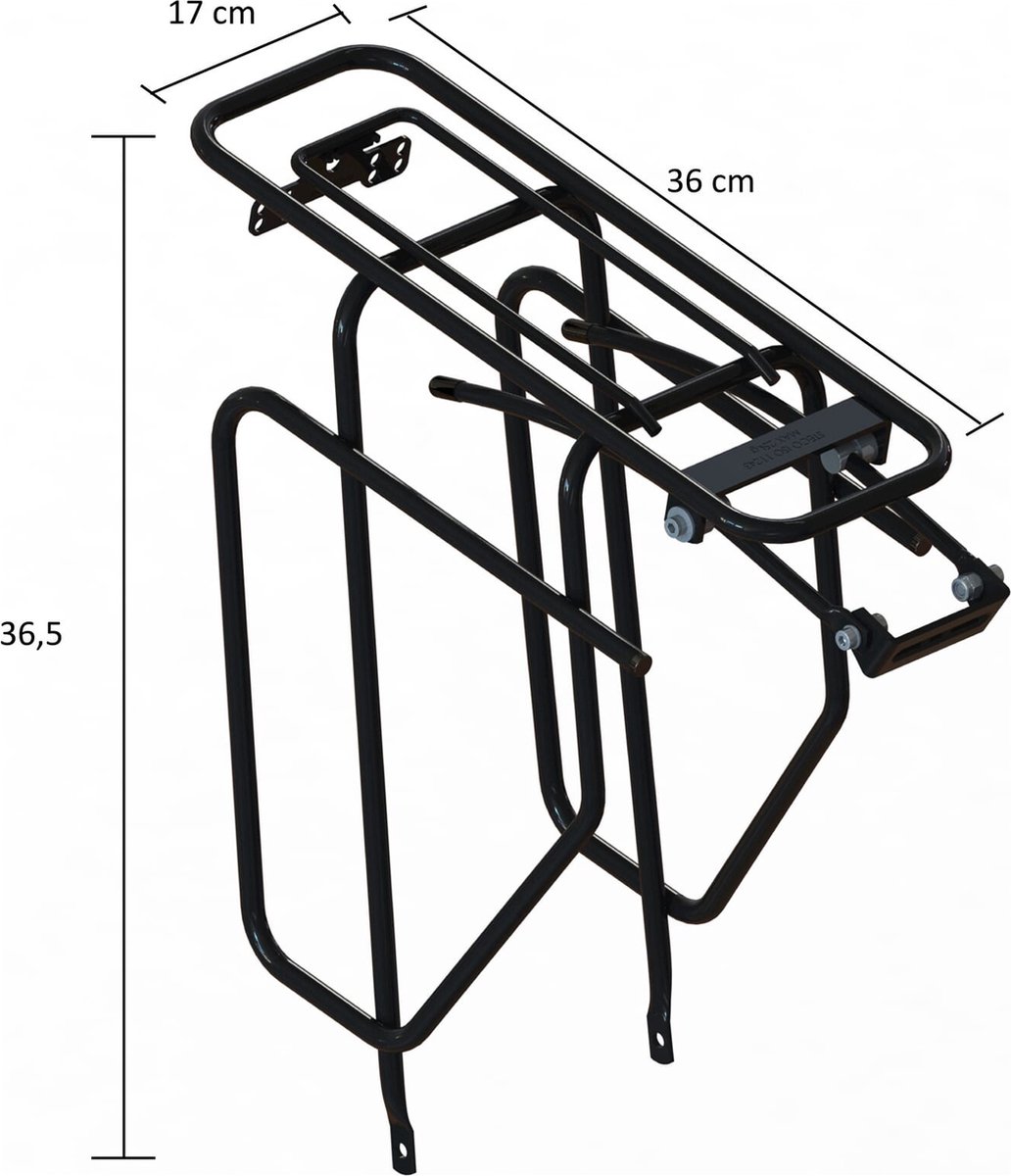 Steco Achterdrager Met Tasafhouders 28 Inch Staal - Zwart