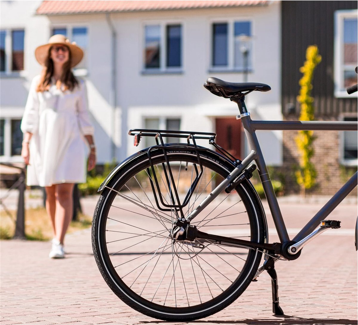 Steco Achterdrager Met Tasafhouders 28 Inch Staal - Zwart