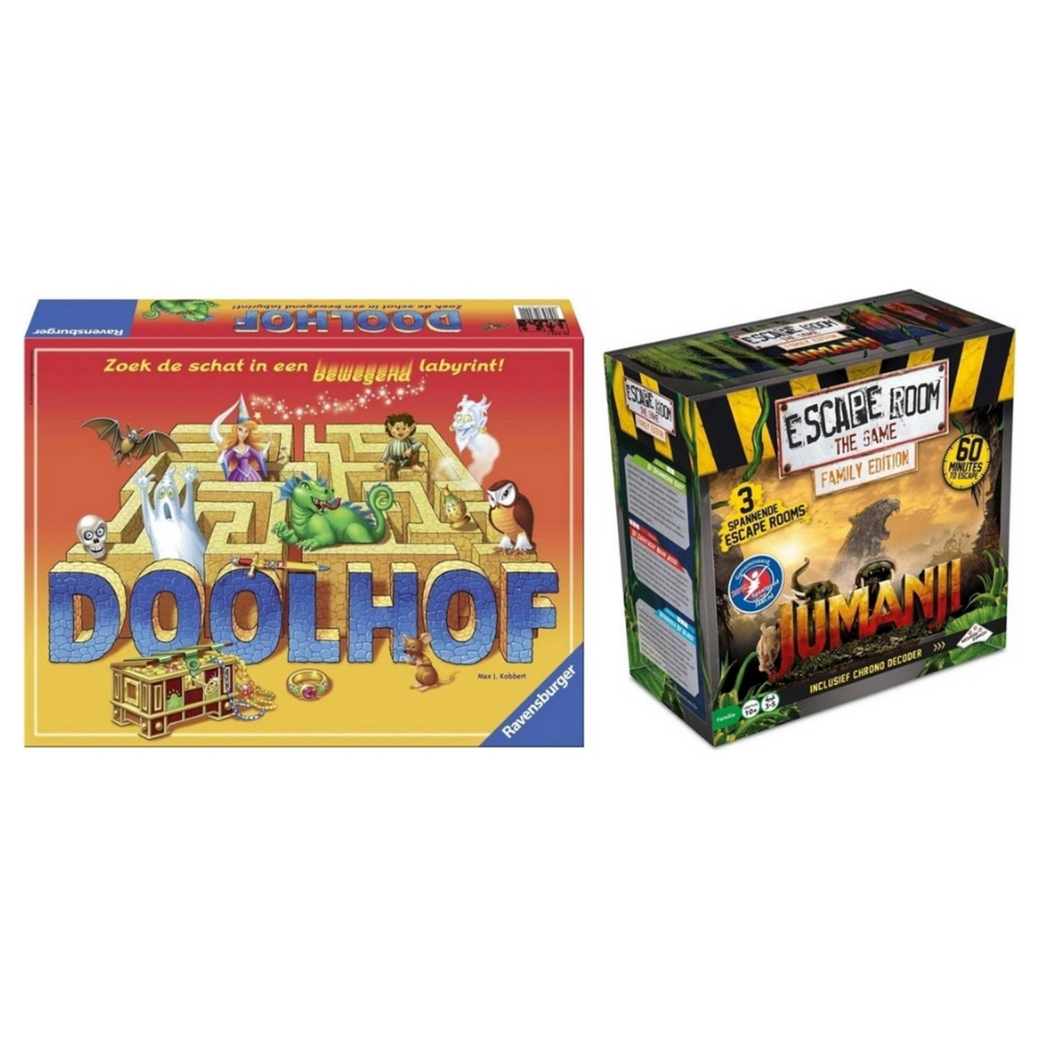 Spellenbundel - 2 Stuks - Ravensburger Doolhof & Escape Room Jumanji