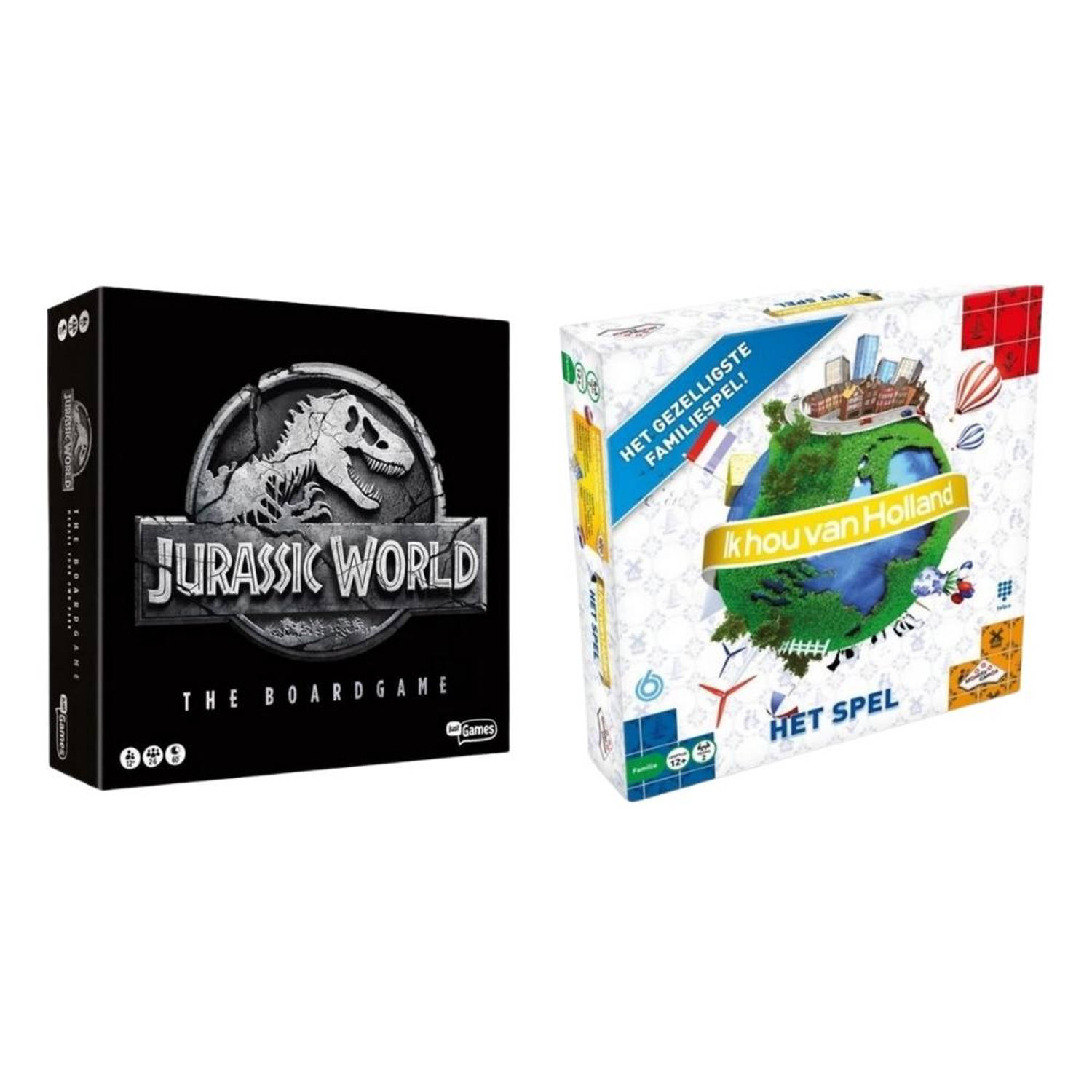 Spellenbundel - 2 Stuks - Jurassic World The Boardgame & Ik Hou Van Holland Bordspel