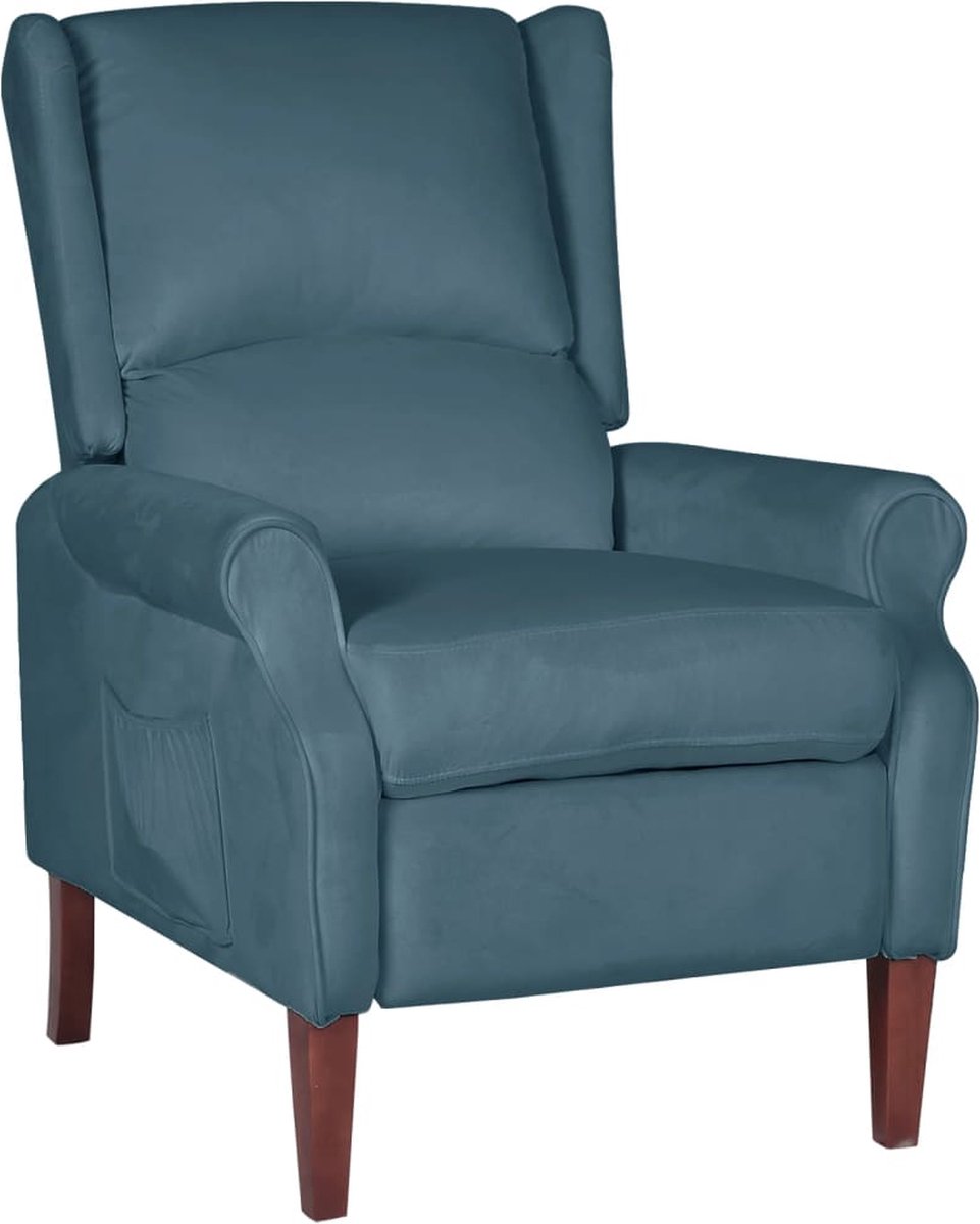 Vidaxl Leunstoel Fluweel - Blauw