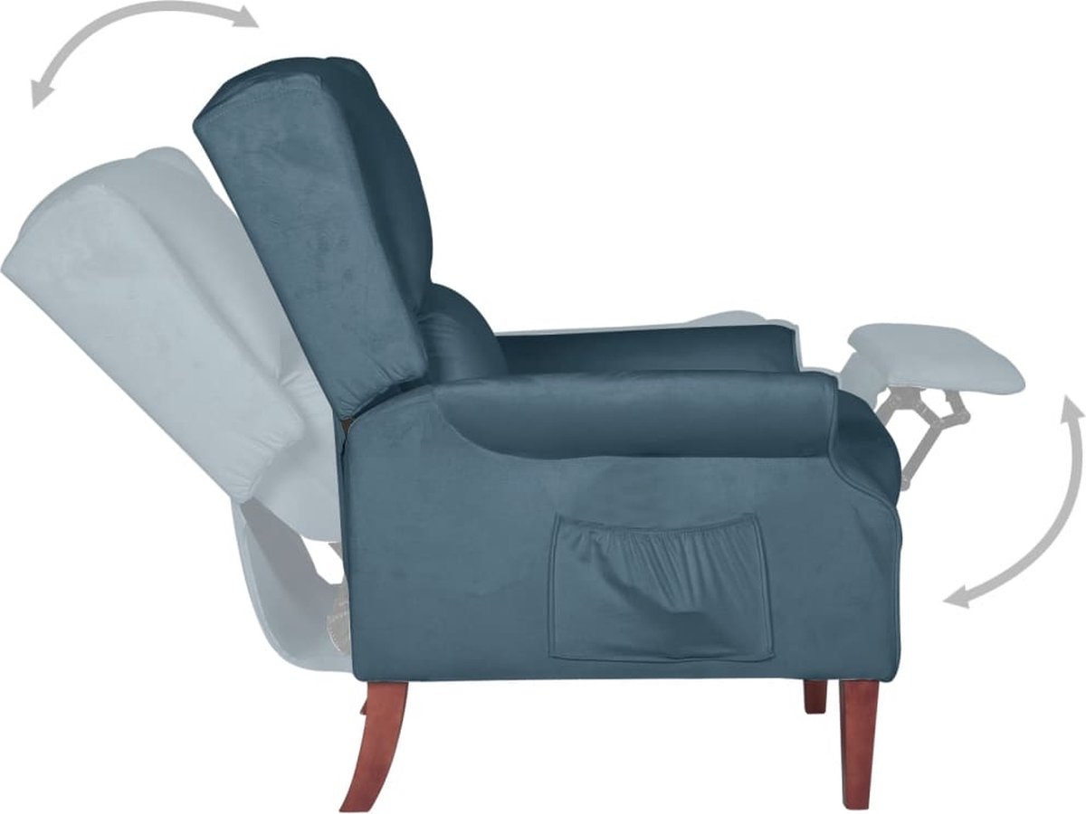 Vidaxl Leunstoel Fluweel - Blauw