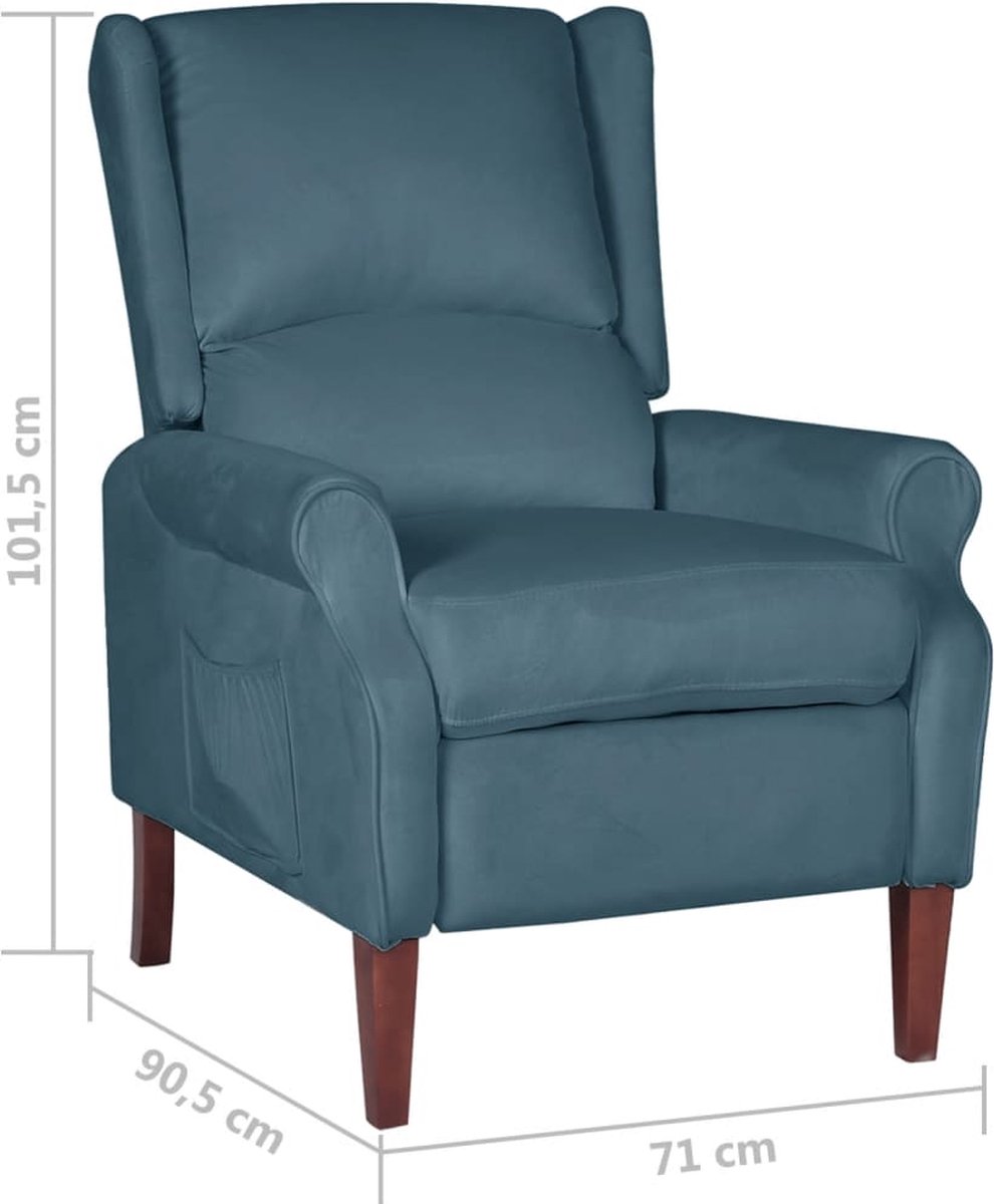 Vidaxl Leunstoel Fluweel - Blauw