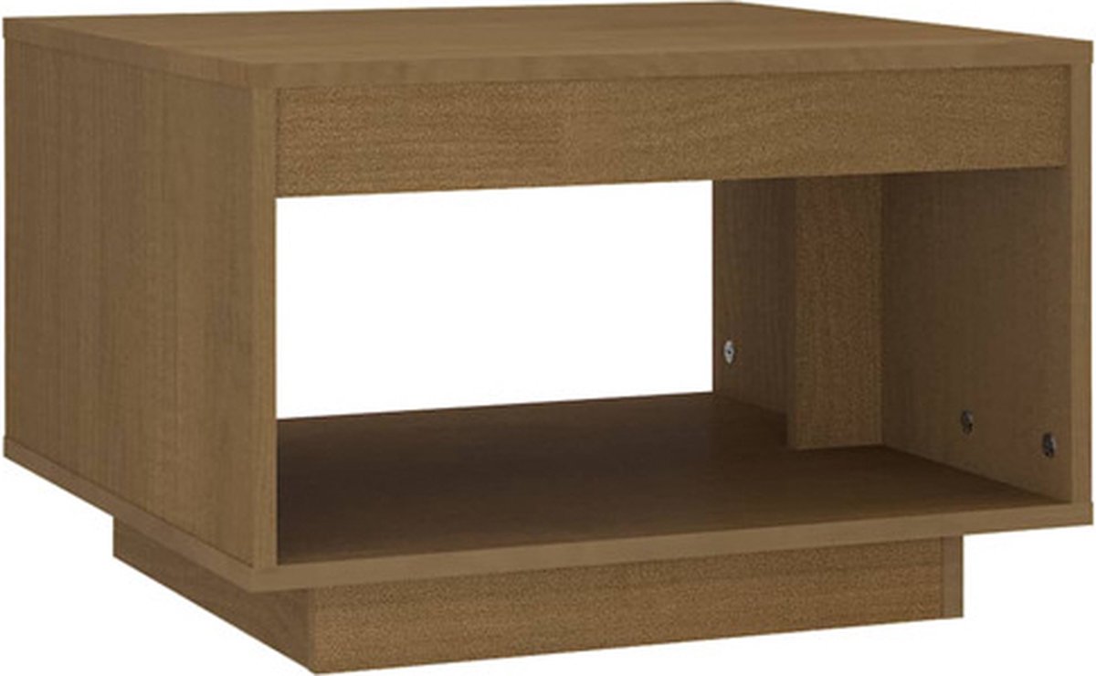 Vidaxl Salontafel 50x50x33,5 Cm Massief Grenenhout Honing - Marrón