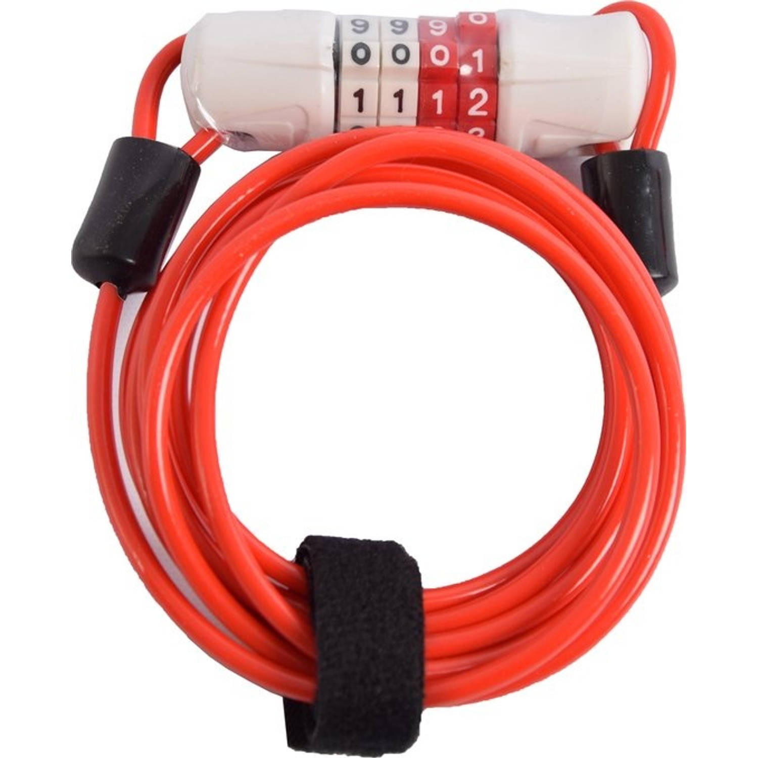 Dunlop Fietsslot Kabelslot Cijferslot 180cm X 4mm - Combinatieslot - Combination Lock - Rood