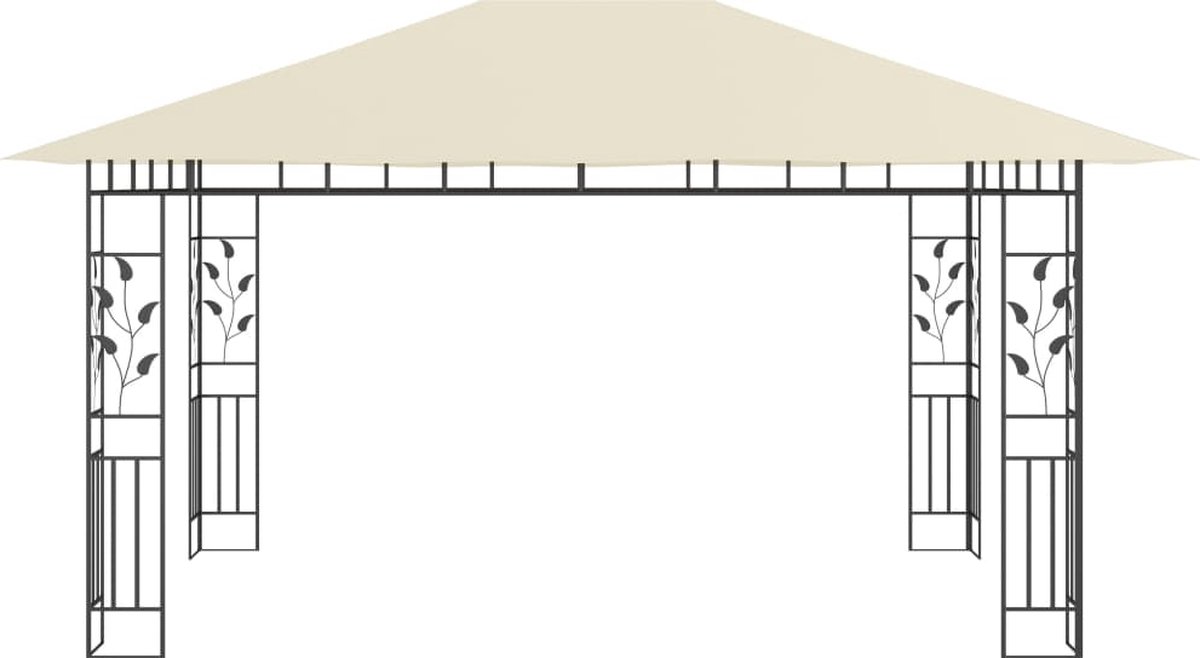 Vidaxl Prieel Met Klamboe Led-lichtslinger 180 G/m² 4x3x2,73 M Crème