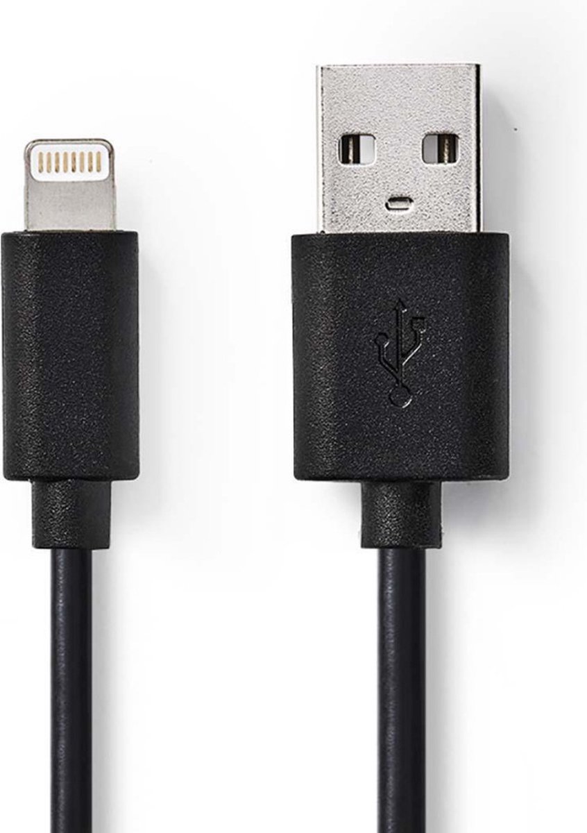 Nedis Lightning Kabel - Ccgp39300bk10 - Zwart