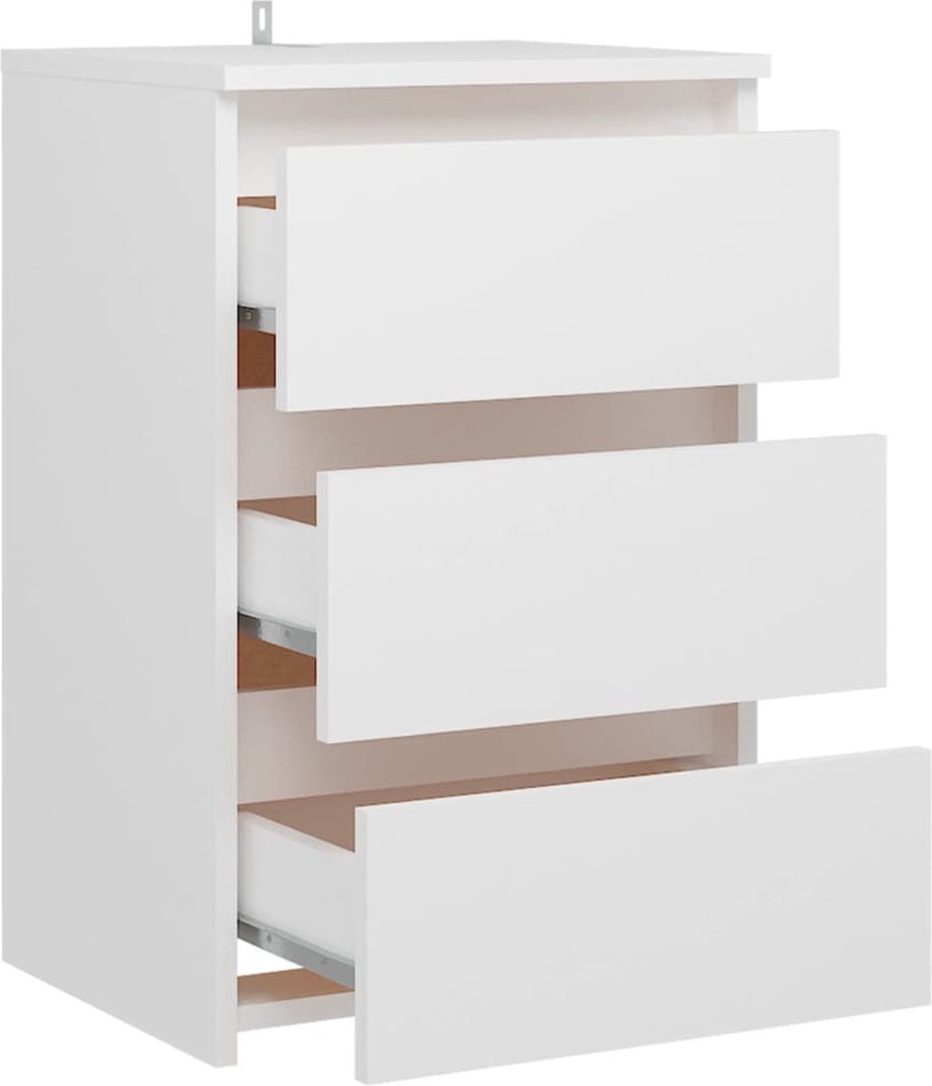 Vidaxl Nachtkastje 40x35x62,5 Cm Spaanplaat Wit