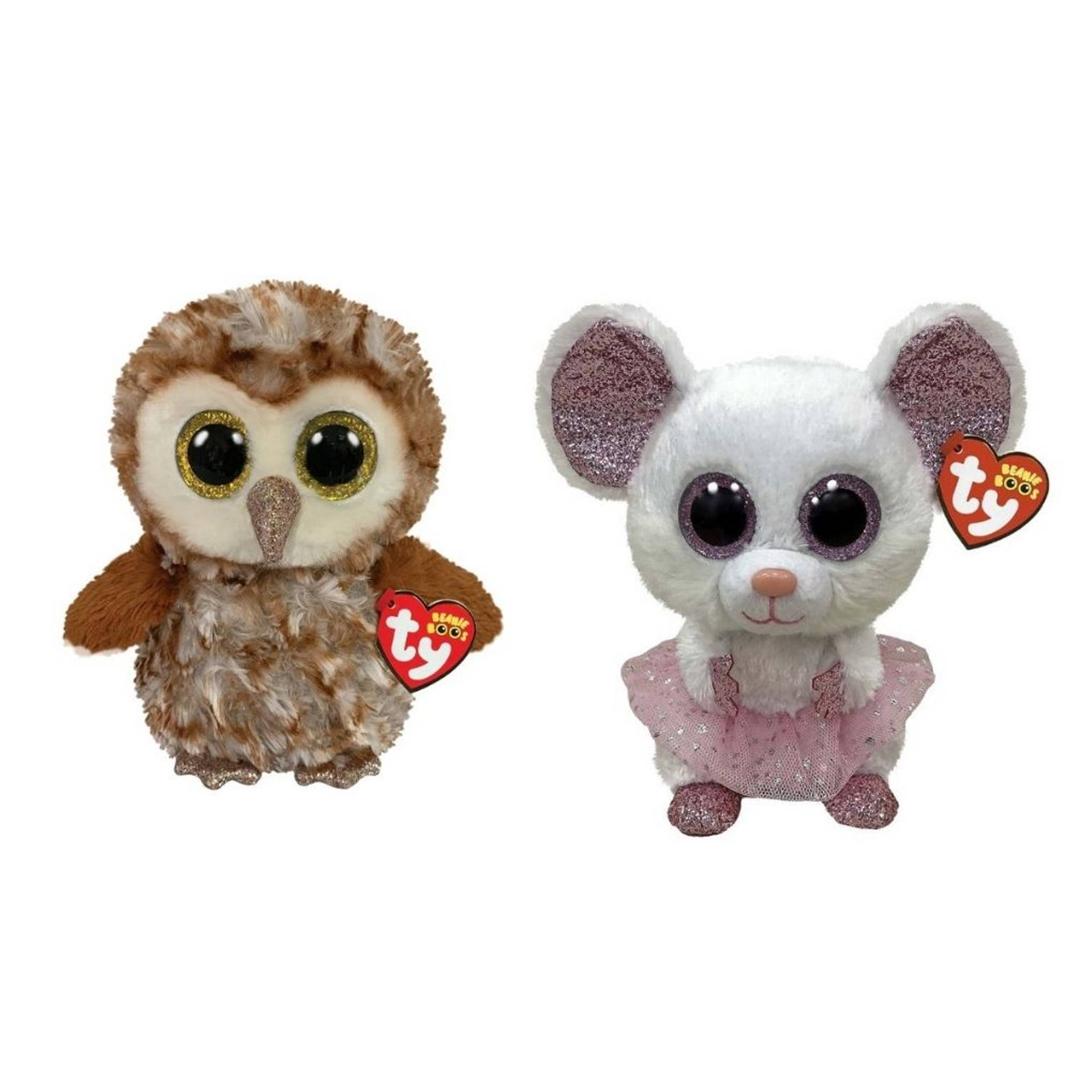 ty - Knuffel - Beanie Buddy - Percy Owl & Nina Mouse