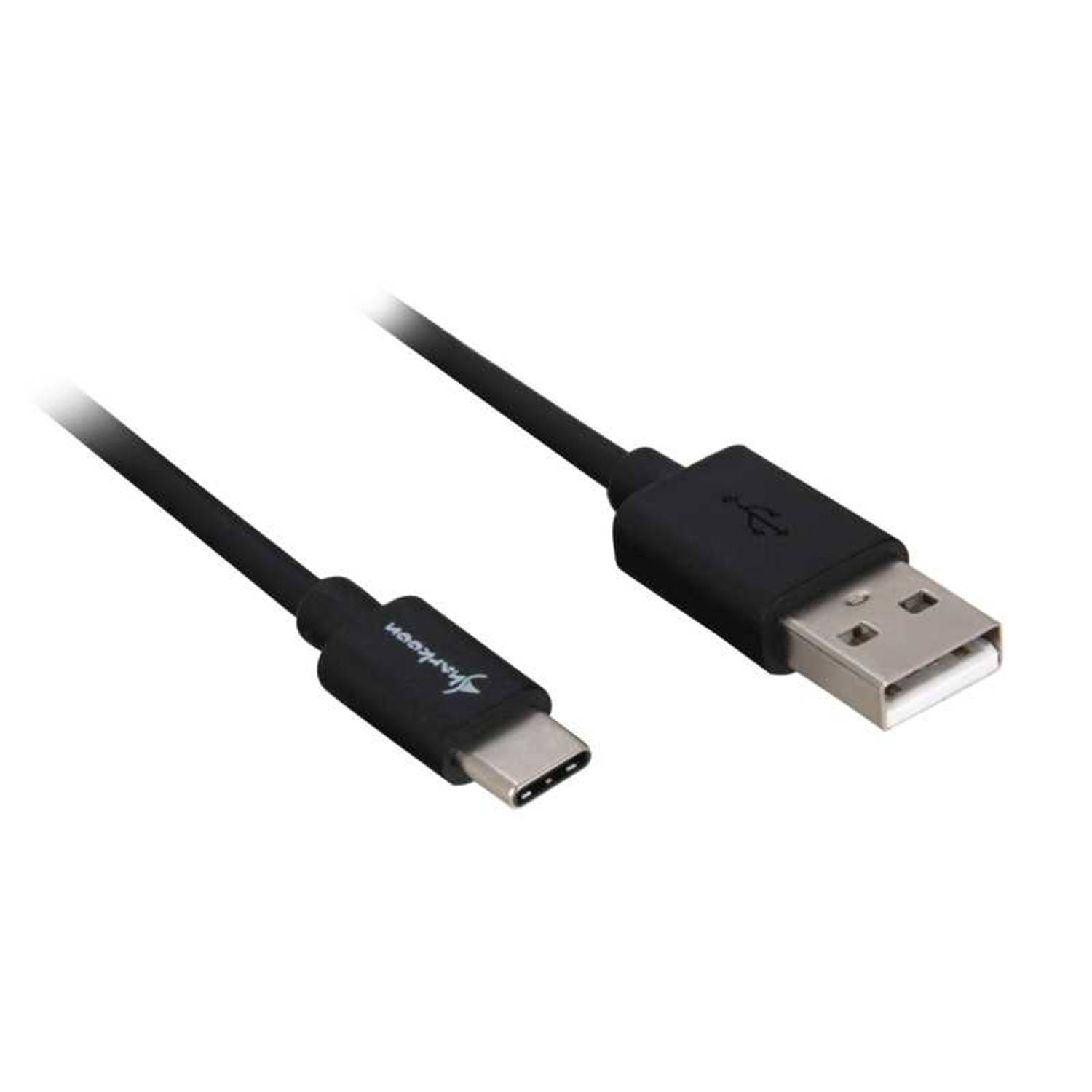 Sharkoon Usb 2.0 Type-a - Type-c Kabel, 0,5 M - Zwart