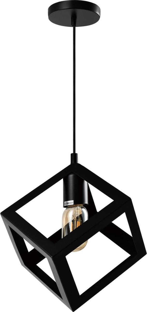 Quvio Hanglamp Met Metalen Frame Vierkant - Quv5150l-black - Zwart