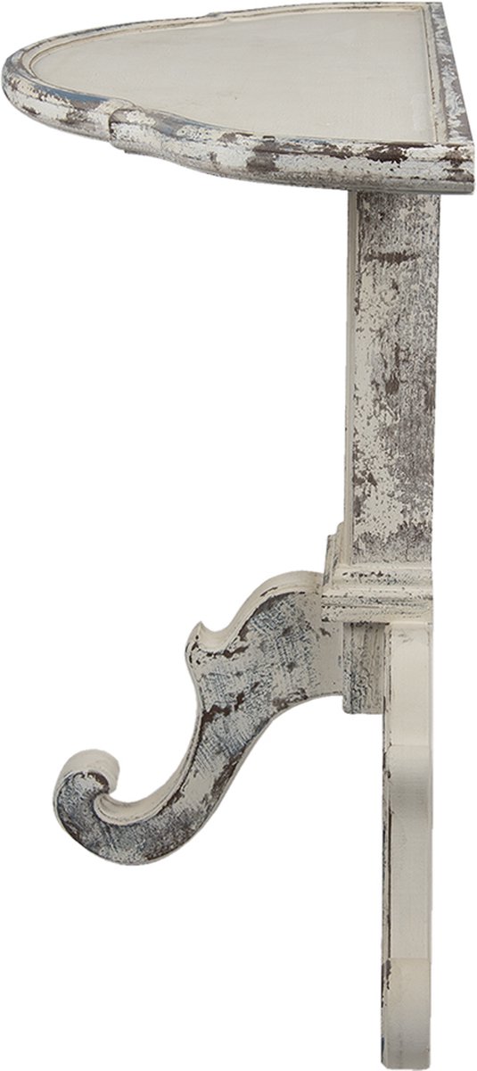 Clayre & Eef Sidetable 100*42*84 Cm Wit Beige Hout Wandtafel Haltafel Console Tafel Wit Wandtafel Haltafel