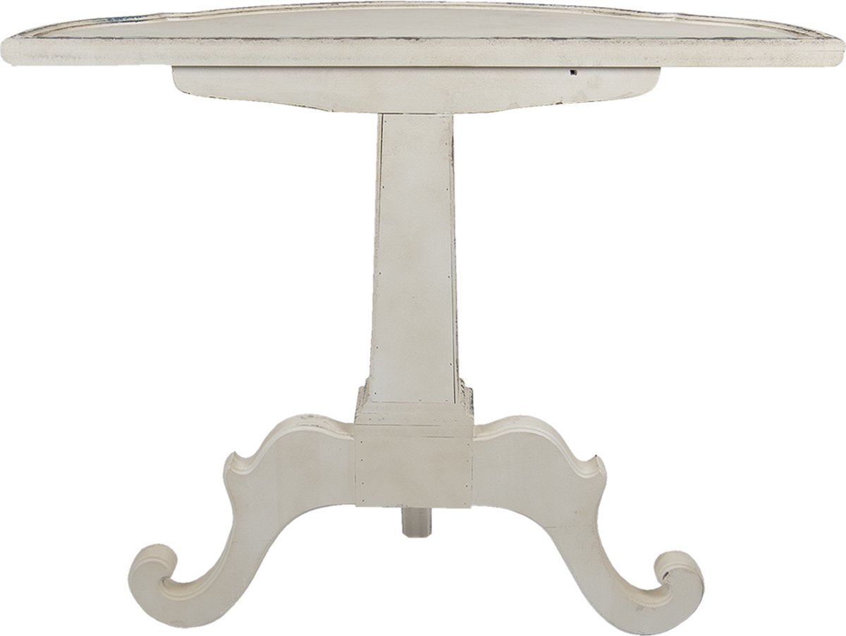 Clayre & Eef Sidetable 100*42*84 Cm Wit Beige Hout Wandtafel Haltafel Console Tafel Wit Wandtafel Haltafel