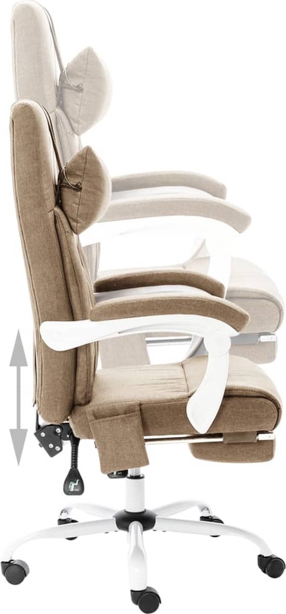 Vidaxl Kantoormassagestoel Stof Taupe