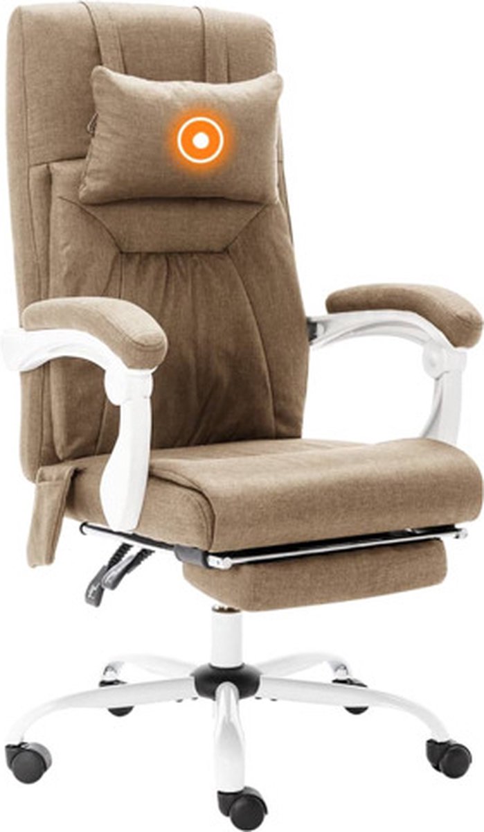 Vidaxl Kantoormassagestoel Stof Taupe