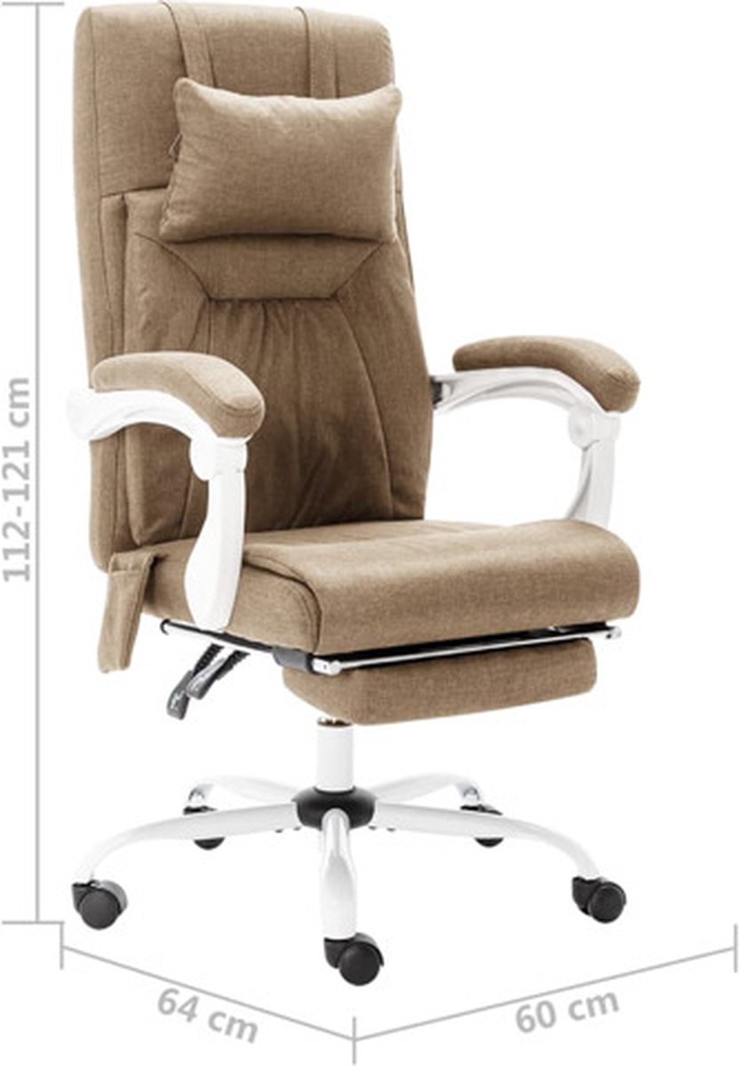 Vidaxl Kantoormassagestoel Stof Taupe