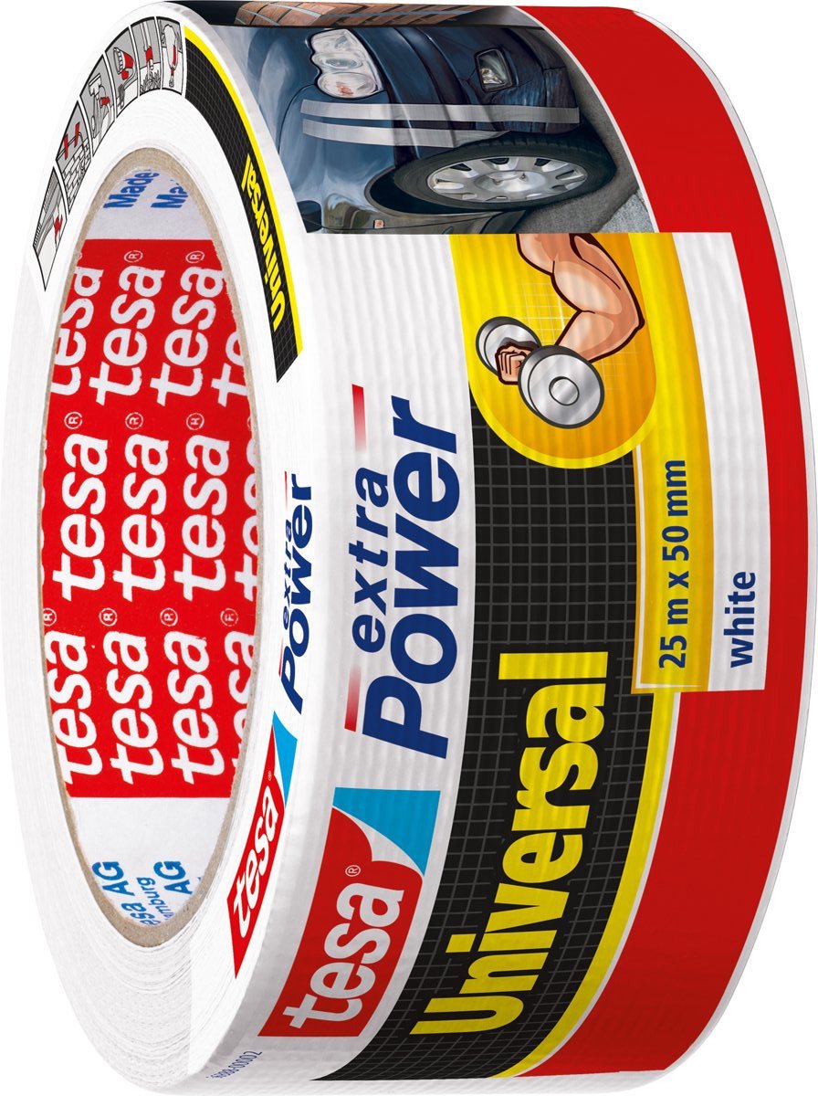 Tesa 1x Ducttape Extra Power Universeel Wit 25 Mtr X 5 Cm - Tape (Klussen)