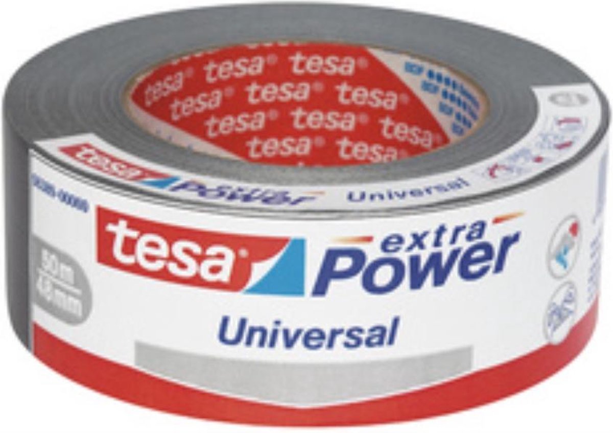 Tesa 1x Ducttape Extra Power Universeel Wit 25 Mtr X 5 Cm - Tape (Klussen)