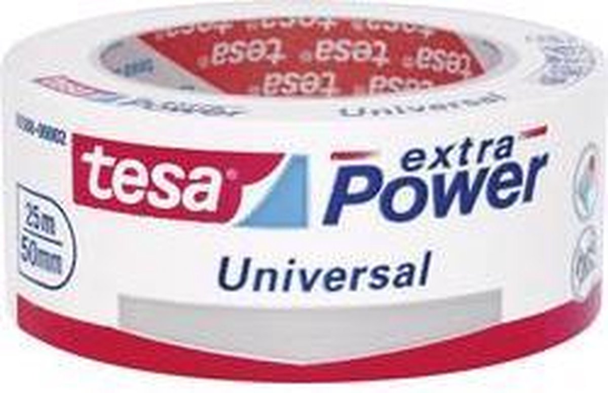 Tesa 1x Ducttape Extra Power Universeel Wit 25 Mtr X 5 Cm - Tape (Klussen)