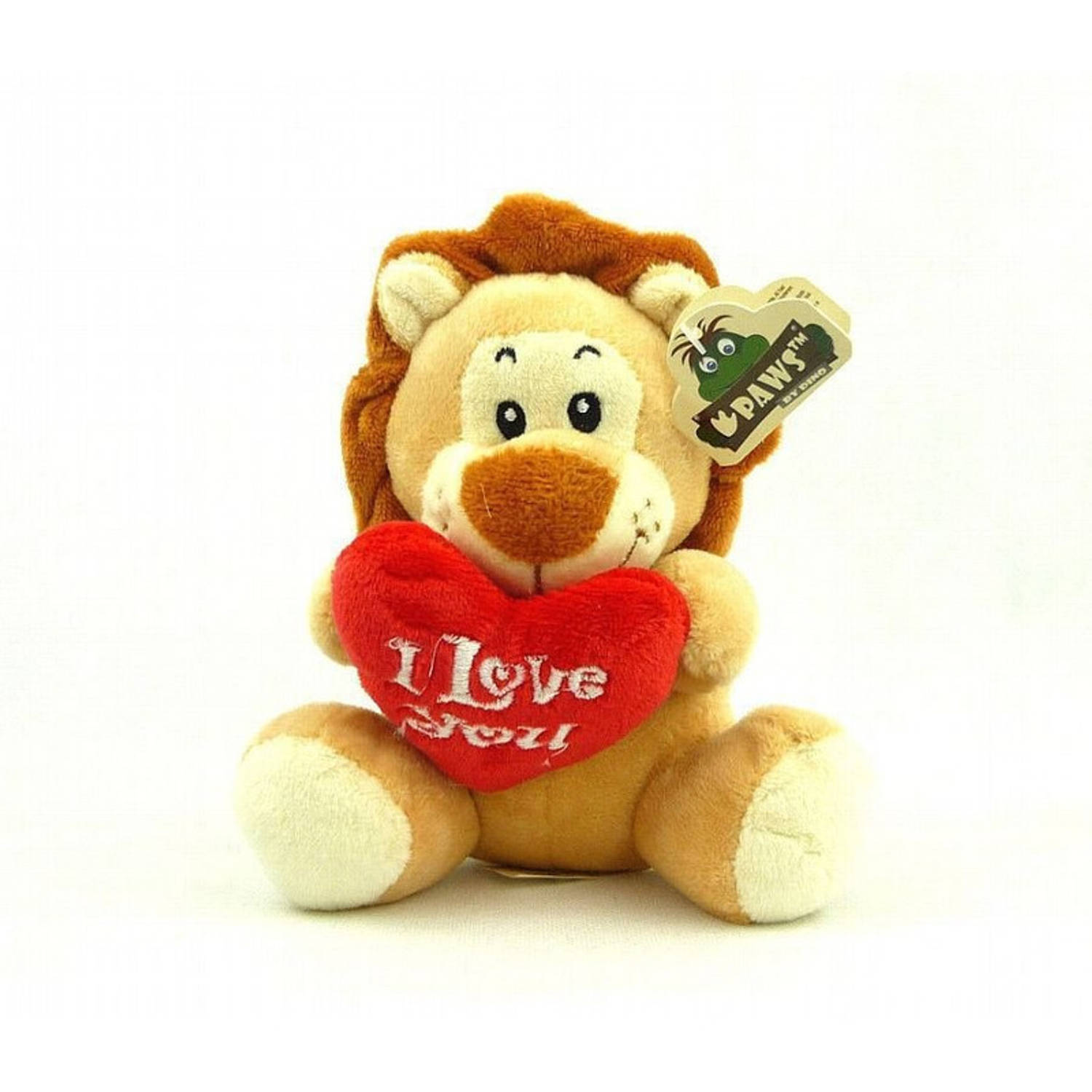 Pluche I Love You Leeuw Knuffel 14 Cm Speelgoed - Knuffeldier - Bruin