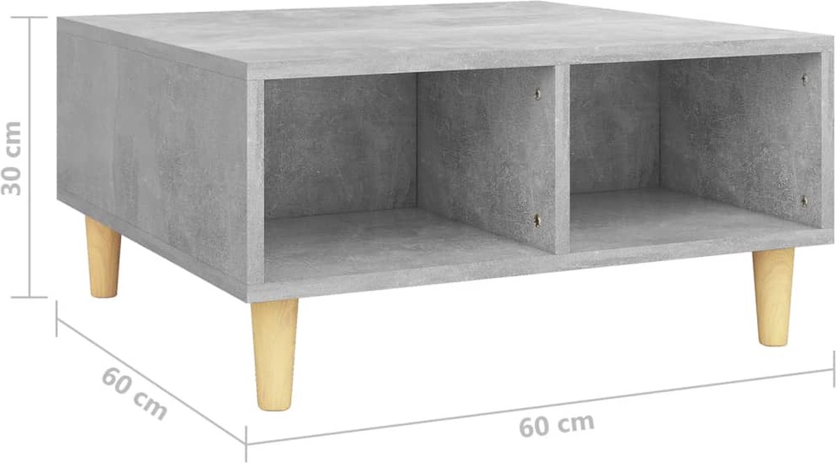 Vidaxl Salontafel 60x60x30 Cm Spaanplaat Beton - Grijs