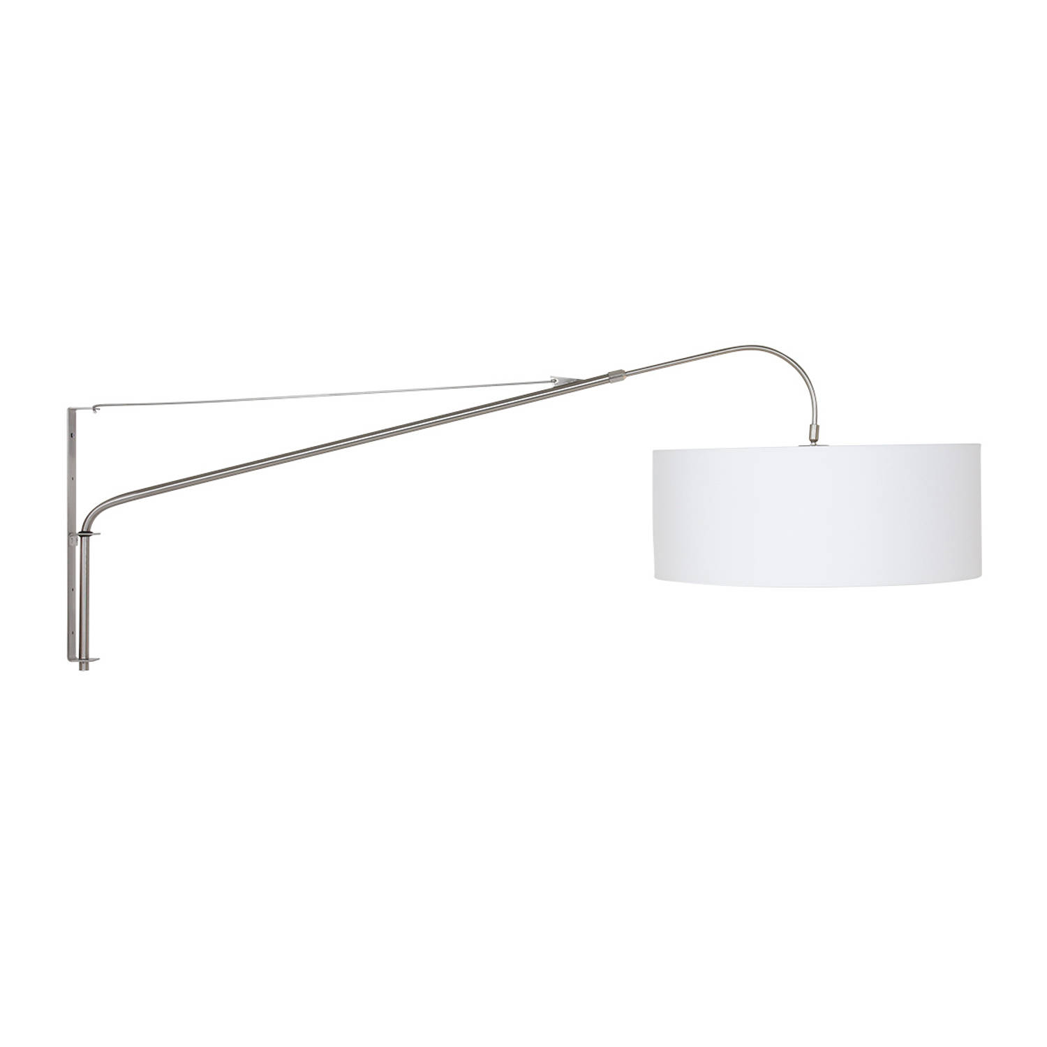 Steinhauer Wandlamp Elegant Classy 9326 Staal Kap Wit Linnen