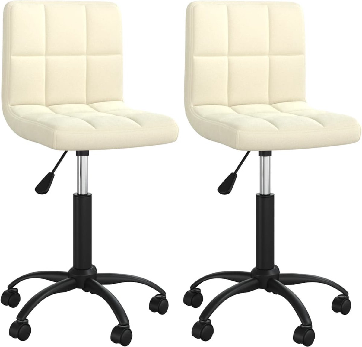 Vidaxl Eetkamerstoelen 2 St Draaibaar Fluweel Crèmekleurig