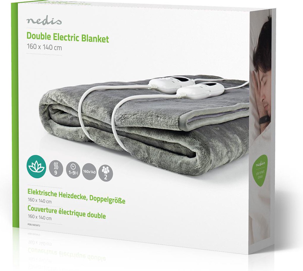 Nedis Elektrische Deken - Pebl130cwt2 - Grijs