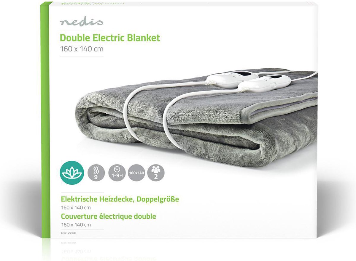 Nedis Elektrische Deken - Pebl130cwt2 - Grijs