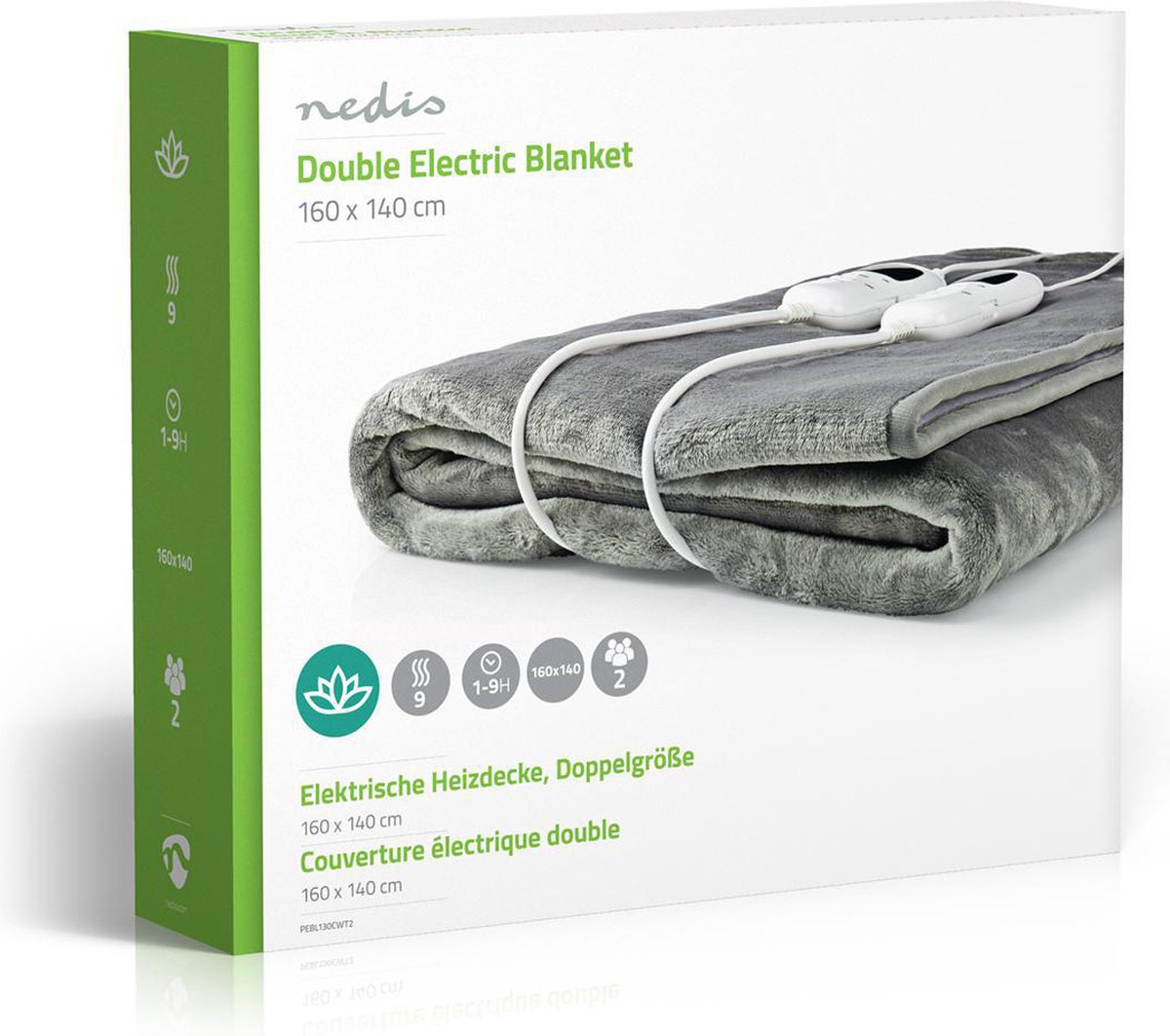 Nedis Elektrische Deken - Pebl130cwt2 - Grijs