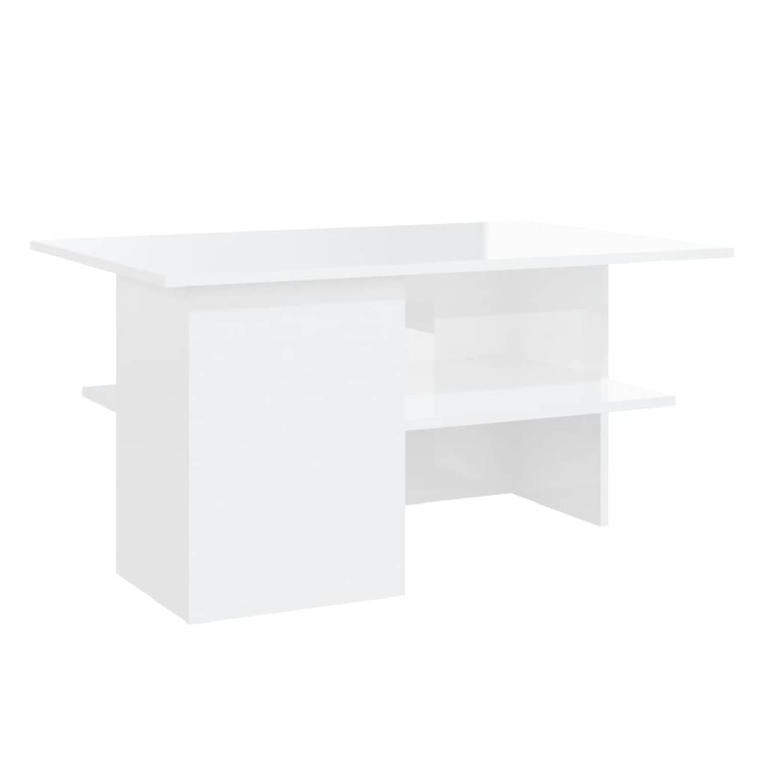 Vidaxl Salontafel 90x60x46,5 Cm Spaanplaat Hoogglans Wit