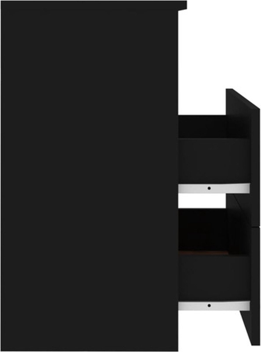 Vidaxl Nachtkastjes 2 St 50x32x60 Cm - Zwart