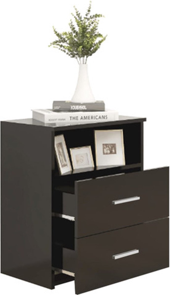 Vidaxl Nachtkastjes 2 St 50x32x60 Cm - Zwart