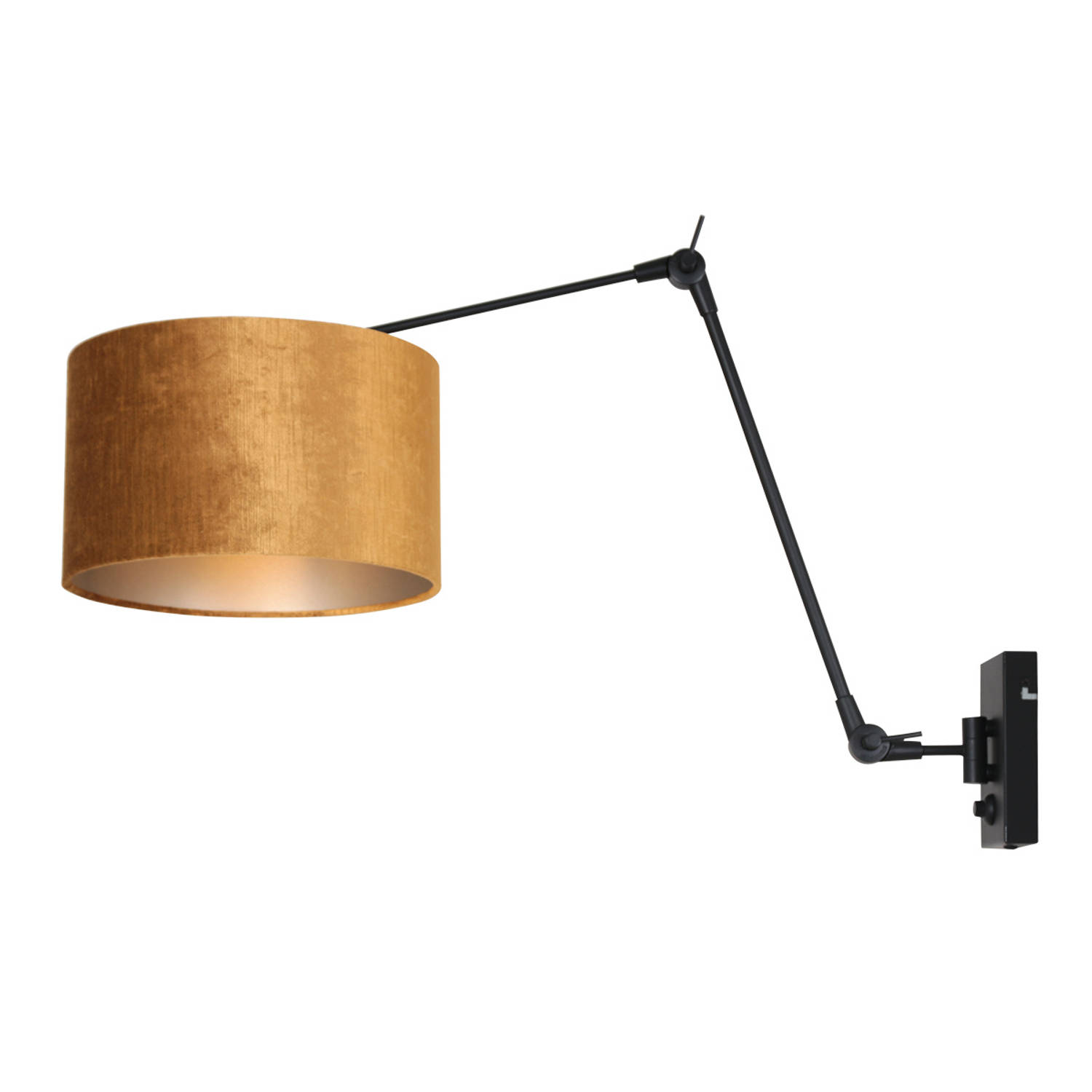 Steinhauer Wandlamp Prestige Chic 8123 Kap Goud Velours - Zwart