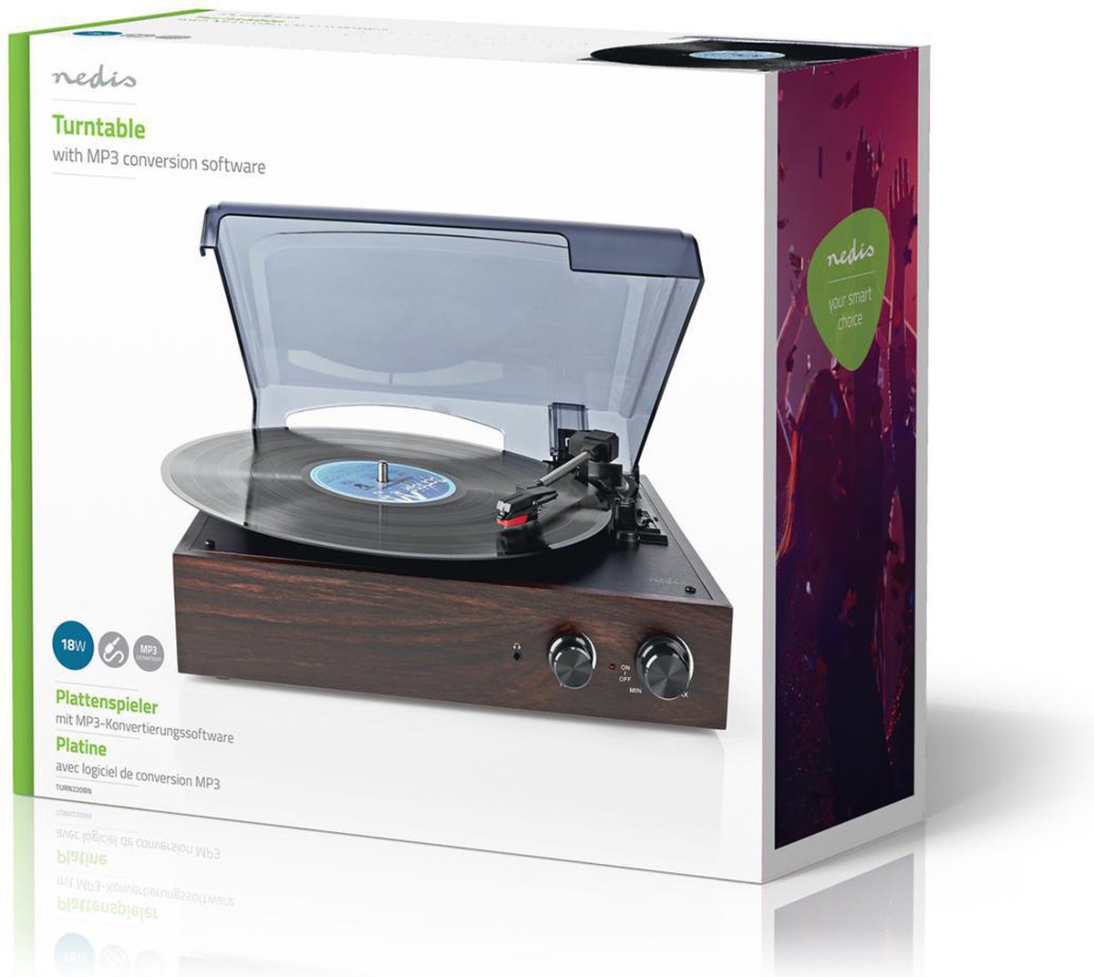 Nedis Platenspeler - Turn220bn - Bruin