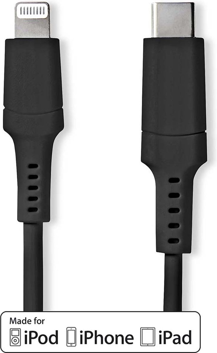 Nedis Lightning Kabel - Ccgw39650bk10 - Zwart
