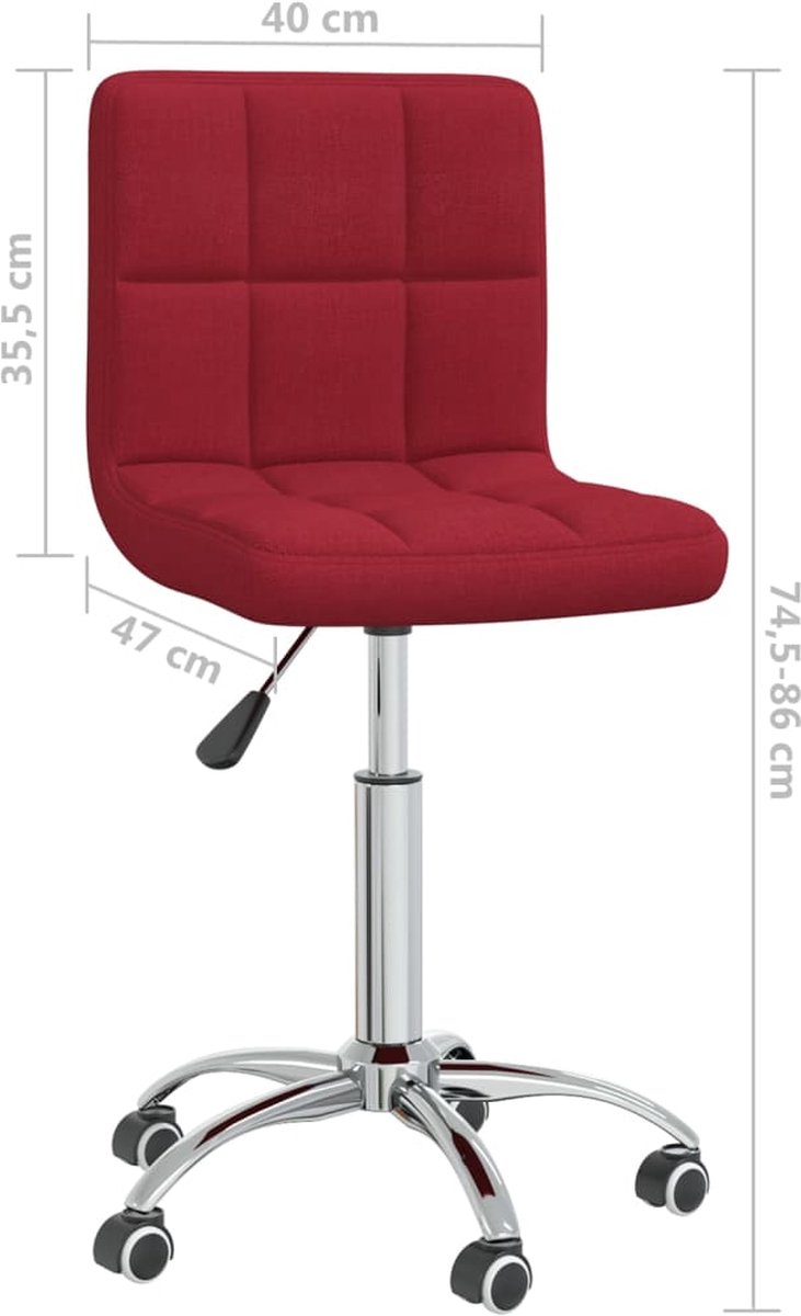 Vidaxl Eetkamerstoelen Draaibaar 2 St Stof Wijn - Rood