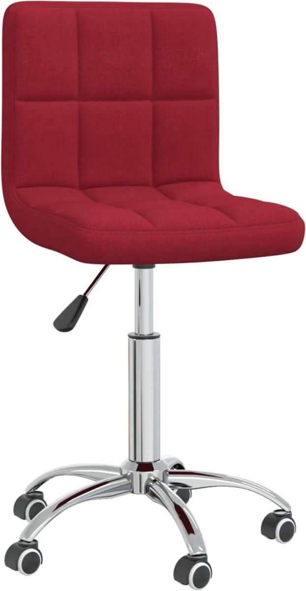 Vidaxl Eetkamerstoelen Draaibaar 2 St Stof Wijn - Rood