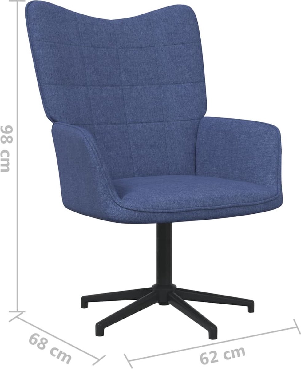 Vidaxl Relaxstoel Met Voetenbank Stof - Blauw