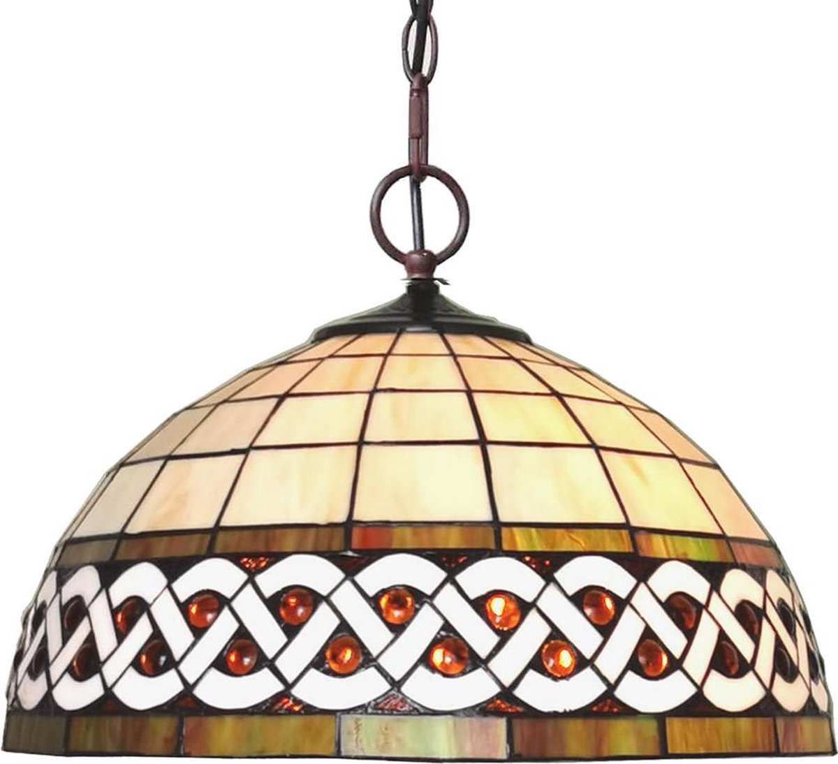 Clayre & Eef Hanglamp Tiffany Ø 46*138 Cm E27/max 2*60w 5ll-6152