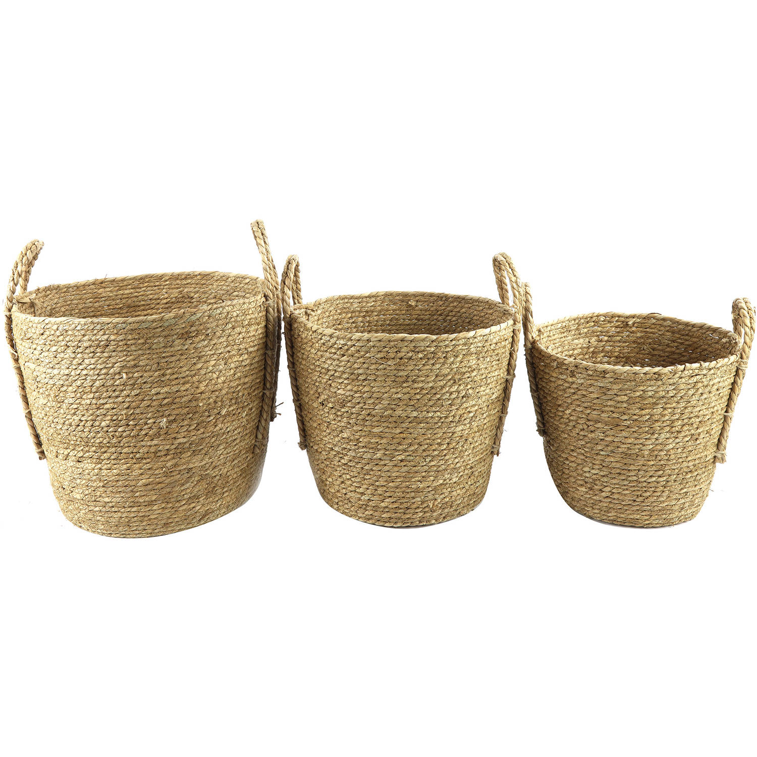 TOM Non-branded Opbergmand Mette 36 X 27 Cm Riet Naturel 3-delig