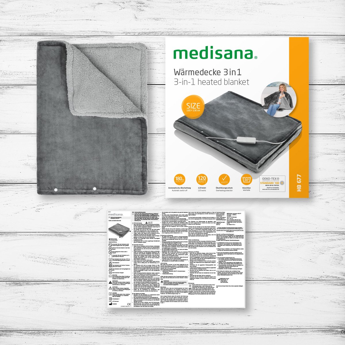 Medisana Hb677 Warmtedeken 3-in-1 - Grijs