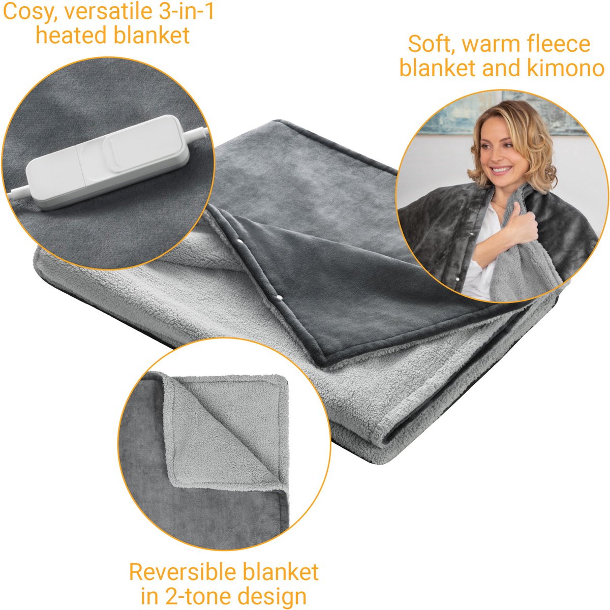 Medisana Hb677 Warmtedeken 3-in-1 - Grijs