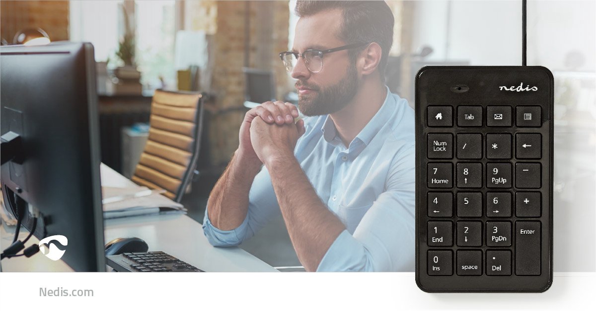 Nedis Bedraad Toetsenbord - Kbnm100bk - Zwart