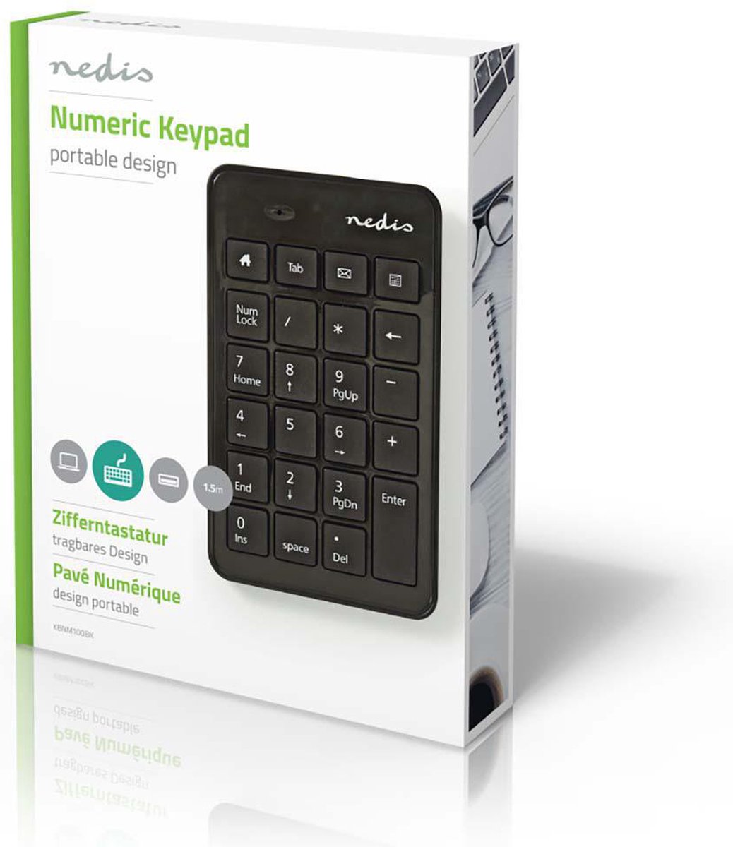 Nedis Bedraad Toetsenbord - Kbnm100bk - Zwart