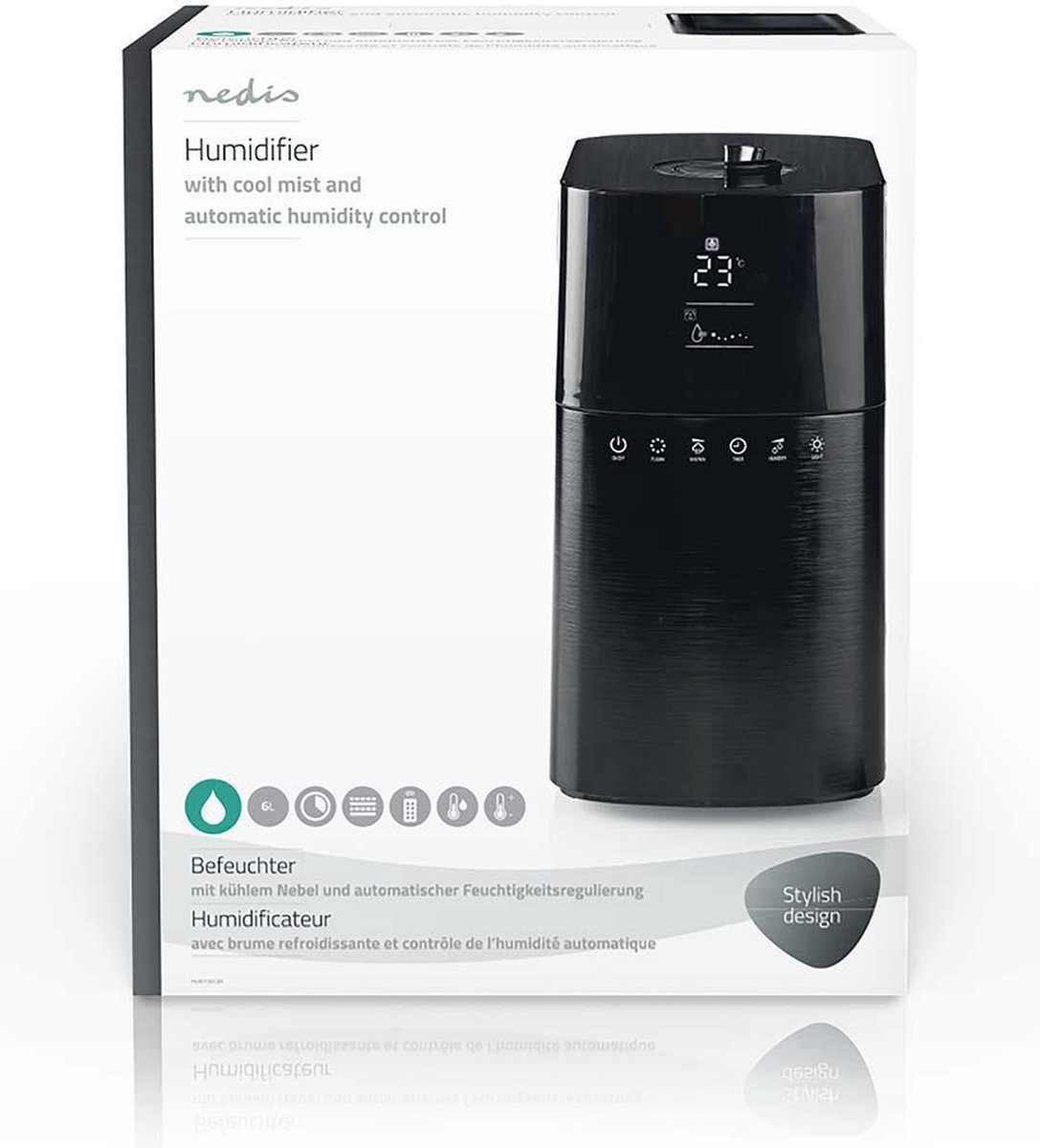 Nedis Luchtbevochtiger - Humi130cbk - Zwart