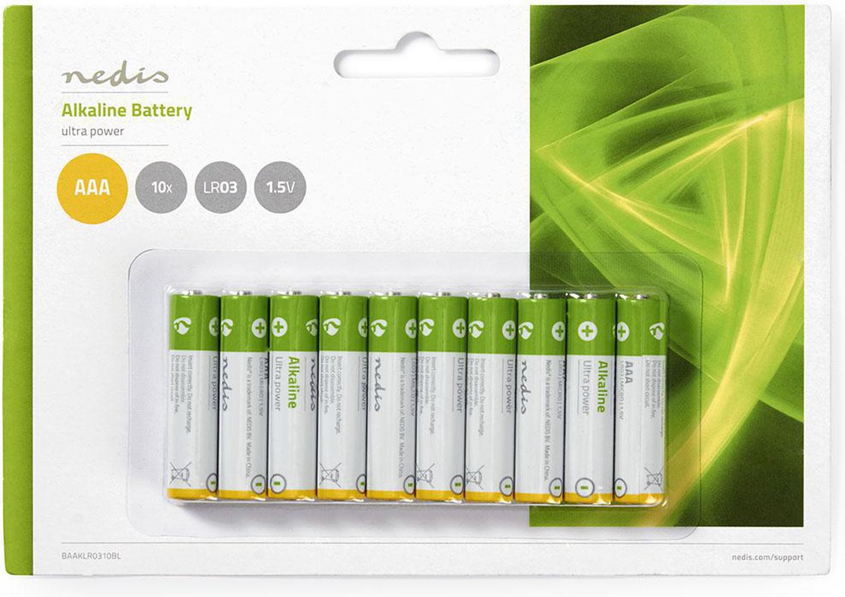 Nedis Alkaline-batterij Aaa - Baaklr0310bl - Groen